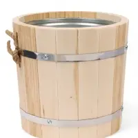 Ведро для бани и сауны, 7 л, липа, оцинкованная вставка, ручка - верёвка, &laquo;Добропаровъ&raquo;