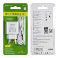 * СЗУ BA72A USB на Type-C QC3.0 Borofone (EU) белый