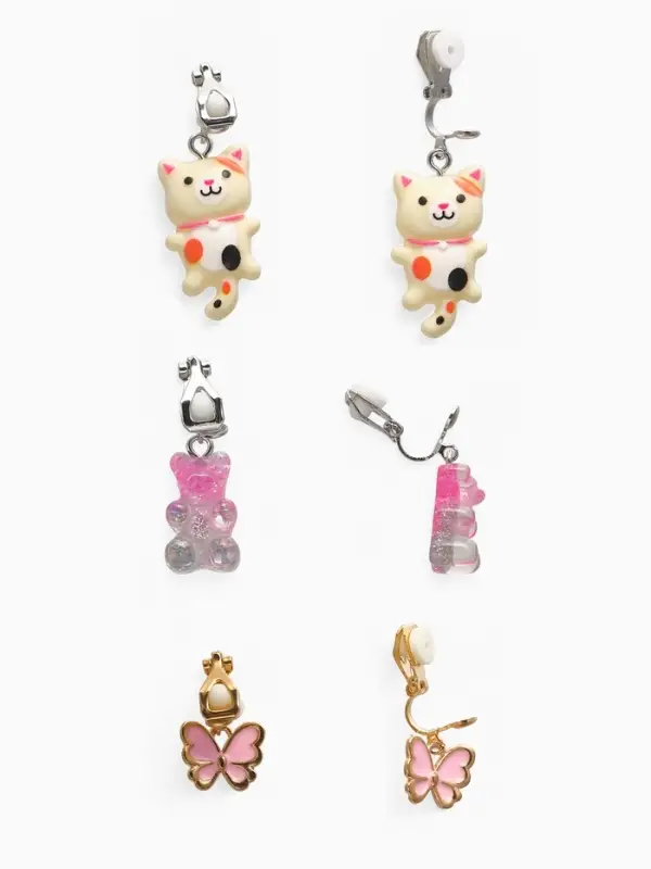 Набор детских украшений &laquo;Выбражулька. Сказка&raquo;, 5 предметов: цепочка единорог, 3 пары клипс, брелок мишка