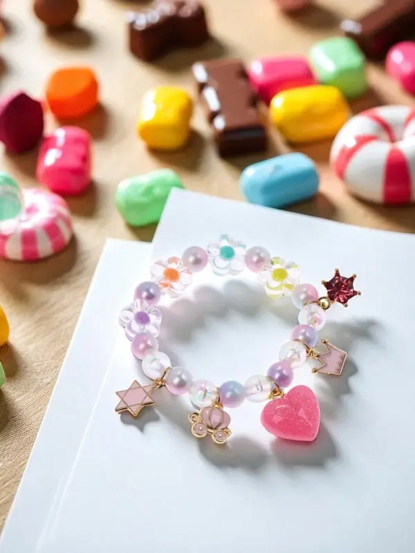 Браслет детский &laquo;Выбражулька. Принцесса с цветами&raquo;, d=5.5 см, разноцветный в золоте