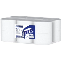 Бумага туалетная д/дисп Protissue 2сл белая цел 170м 12рул/уп_С191