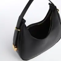 Сумка женская багет на молнии, 20.5&times;7&times;10.5 см, чёрная