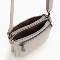 Сумка женская кросс-боди на молнии, 20.5&times;2&times;13 см, серая