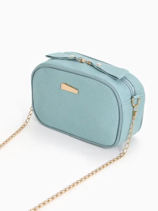 Сумка женская кросс-боди на молнии, 19&times;7&times;13 см, голубая