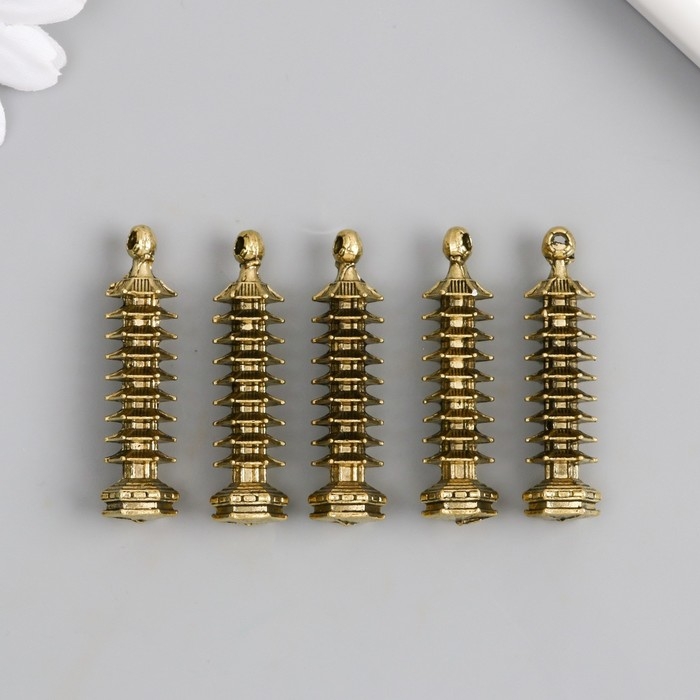 Сувенир металл подвеска  Сувенир металл подвеска "Пагода 9 ярусов" 5х1,5х1,5 см