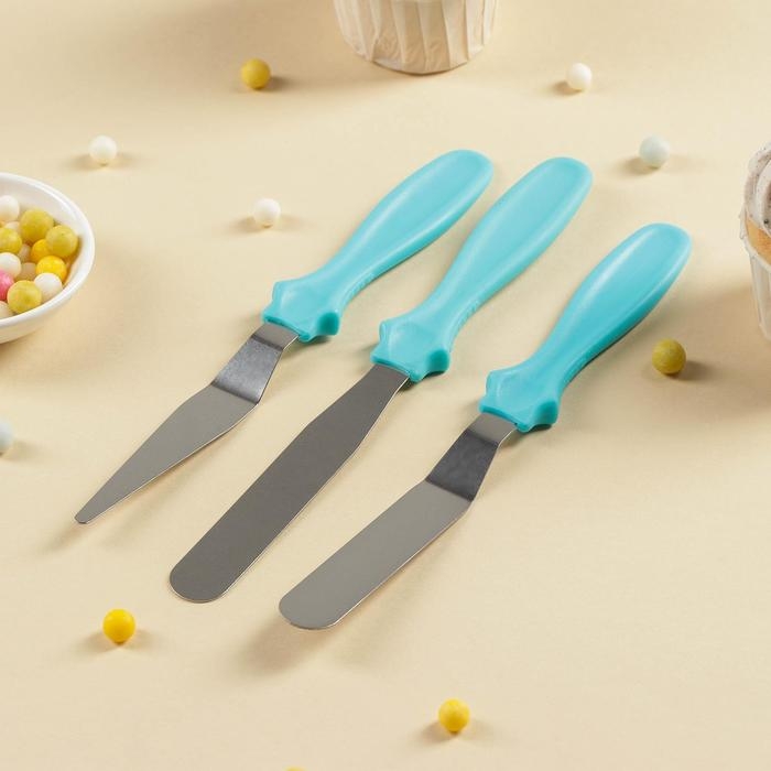 Набор лопаток кондитерских «Ночь», 23×8,5×2,5 см, 3 шт, цвет МИКС Набор лопаток кондитерских «Ночь», 23×8,5×2,5 см, 3 шт, цвет МИКС