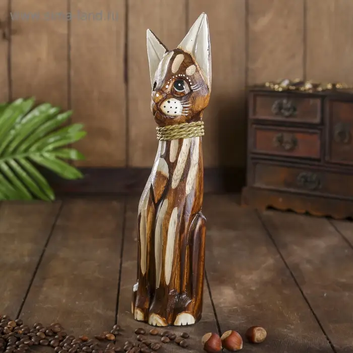 Сувенир дерево  Сувенир дерево "Коричневая кошка" 4,5х9х30 см
