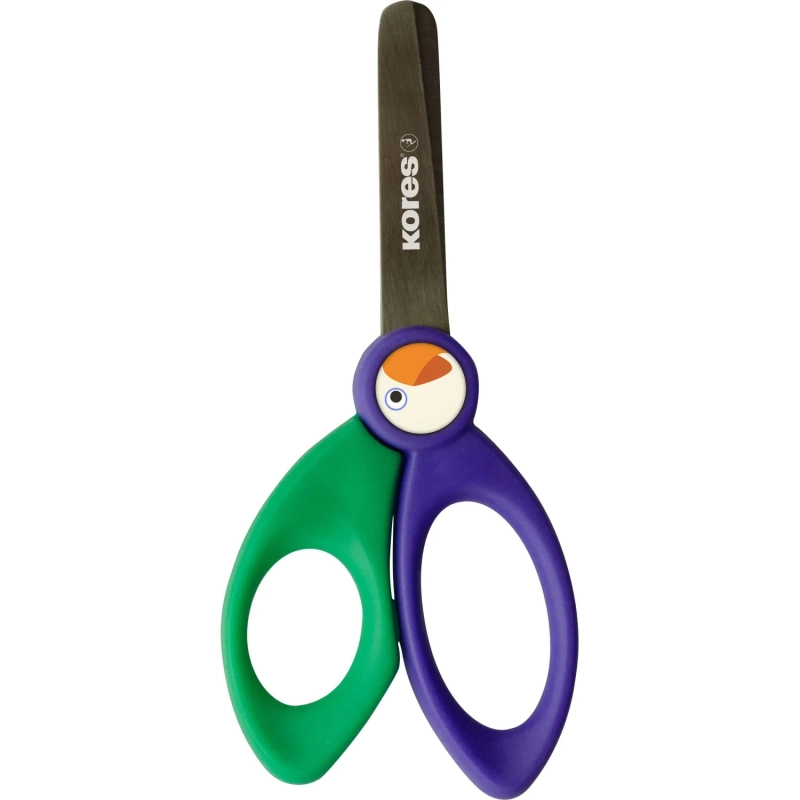 Ножницы детские Kores Birdy,125мм,с пластик. ручками, тупоконечные, ассорти