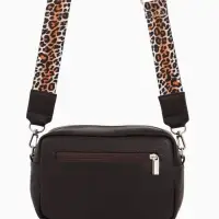 Сумка женская кросс-боди TEXTURA на молнии, 21&times;7&times;13 см, тёмно-коричневая