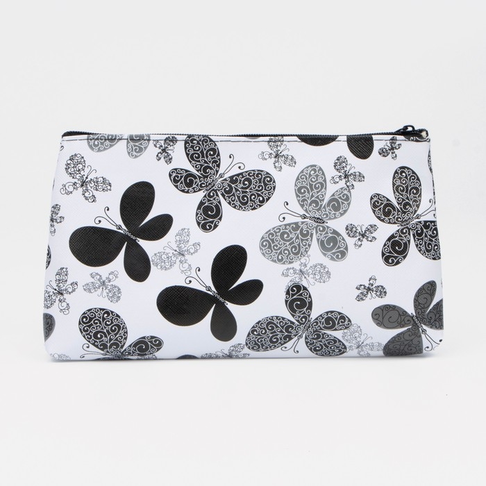 Косметичка на молнии, цвет белый/чёрный Косметичка на молнии, цвет белый/чёрный