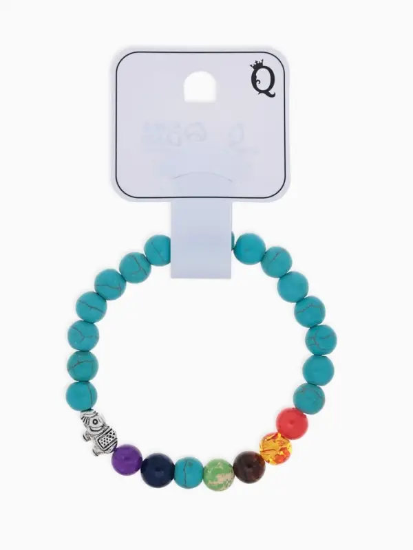 Браслет из бусин &laquo;Ассорти. Бирюза и Планеты&raquo;, d=7, голубой, разноцветный