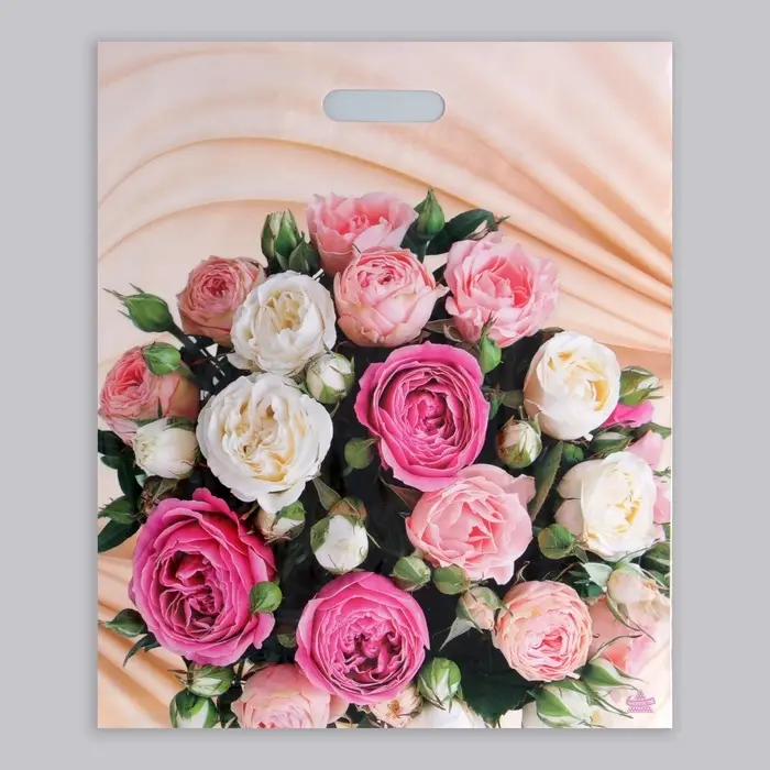 Пакет &laquo;Желанный букет&raquo;, полиэтиленовый, с вырубной ручкой, 38&times;45 см, 60 мкм