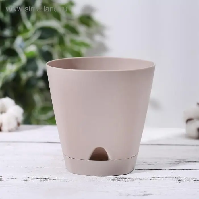 Горшок для цветов с прикорневым поливом Amsterdam, 0,65 л, цвет молочный шоколад Горшок для цветов с прикорневым поливом Amsterdam, 0,65 л, цвет молочный шоколад