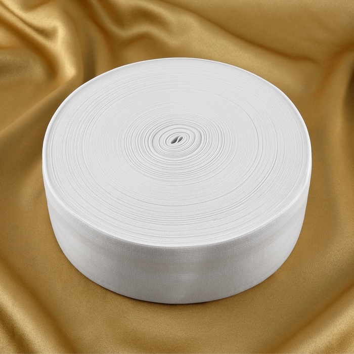 Резинка вязаная, 70 мм, 40 ± 2 м, цвет белый Резинка вязаная, 70 мм, 40 ± 2 м, цвет белый