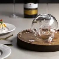 Гирлянда &laquo;Нить&raquo; 2 м, роса с насадками &laquo;Дед Мороз&raquo;, IP20, серебристая нить, 20 LED, 2 режима, от батареек АА&times;2, свечение мульти