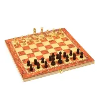 Настольная игра 3 в 1, набор: шахматы, шашки, нарды, 34&times;34 см