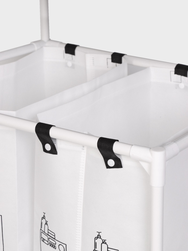 Корзина для белья складная 56х39х95 см, цвет черный, белый Корзина для белья складная 56х39х95 см, цвет черный, белый