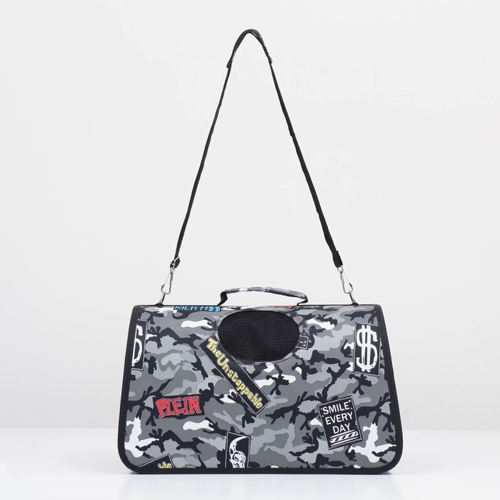 Сумка-переноска каркасная  Сумка-переноска каркасная "Камуфляж", размер L, 53 х 21 х 29 см