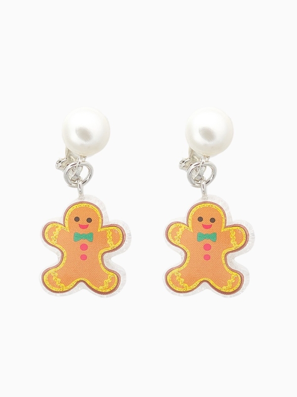 Клипсы детские Клипсы детские "Выбражулька" пряник, жемчужина, цвет коричнево-белый