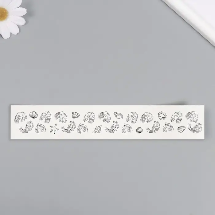 Переводная тату на тело чёрная «Браслет. Ракушки», 20×3 см Переводная тату на тело чёрная «Браслет. Ракушки», 20×3 см