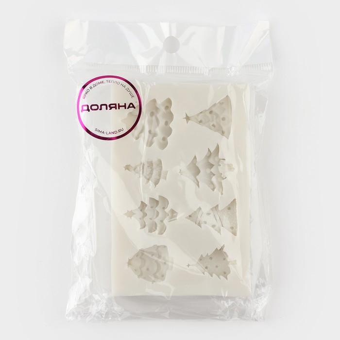 Молд новогодний Доляна «Ёлки», силикон, 10×6,5×1,3 см, цвет серый Молд новогодний Доляна «Ёлки», силикон, 10×6,5×1,3 см, цвет серый