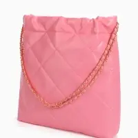 Сумка - мешок женская без застёжки, 35&times;7&times;33 см, со стёжкой, розовая