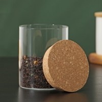 Банка стеклянная для сыпучих продуктов с пробковой крышкой «Классика», 450 мл, 8,5×11 см