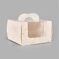 Коробка под бенто-торт с окном Present, 15,5 х 15,5 х 10 см