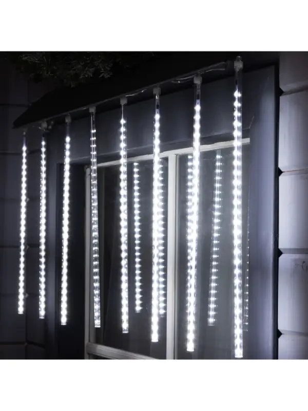 Гирлянда &laquo;Сосульки&raquo; 2.5&times;0.5 м, IP65, прозрачная нить, 288 LED, свечение белое с эффектом стекания, 12 В