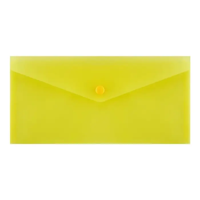 Папка-конверт на кнопке travel (С6+), 150 мкм, Calligrata Standard, прозрачная, желтая Папка-конверт на кнопке travel (С6+), 150 мкм, Calligrata Standard, прозрачная, желтая