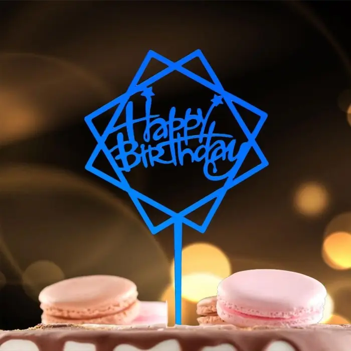 Топпер для торта &laquo;С днём рождения&raquo;, синий