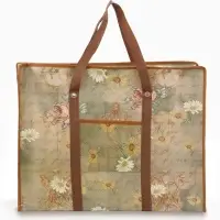 Сумка хозяйственная &laquo;Письмо&raquo;, на молнии, 60&times;20&times;45 см, наружный карман, коричневая