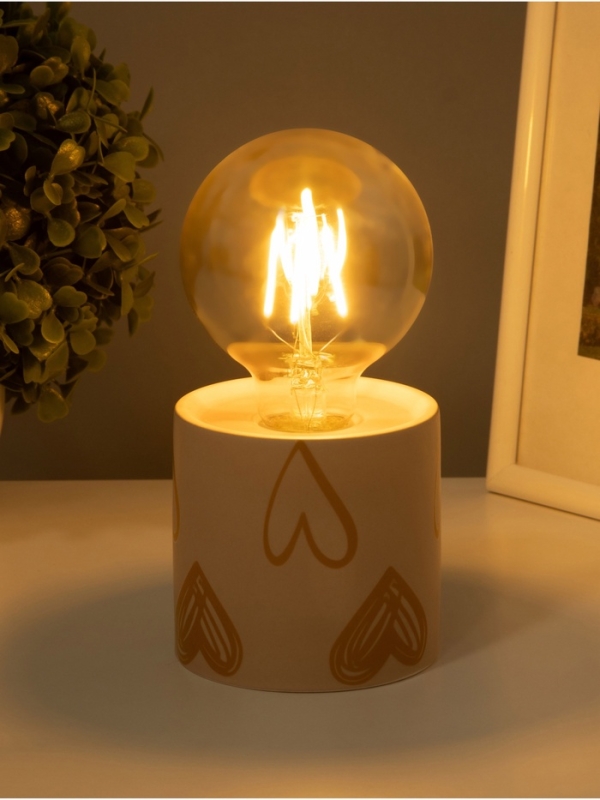 Светильник Светильник "Цилиндр" большие сердца LED 2хАА 8,5х8,5х17см