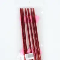 Трубочки для коктейля &laquo;Сердце&raquo;, красные (набор 6 шт)