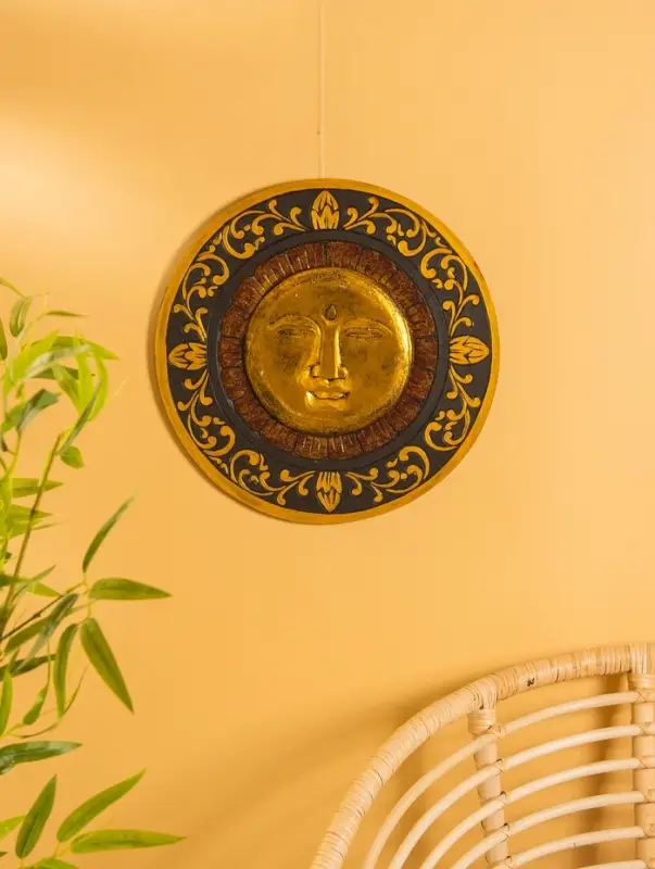 Панно  Панно "Солнце" МДФ, 40х40х2 см, цв. чёрный/золото/красный