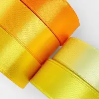 Атласная лента, набор 5 шт., 20 мм, 23&plusmn;1 м, жёлтый, оранжевый