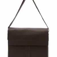 Сумка мужская деловая 35&times;5&times;25 см, 2 отделения, длинный ремень, коричневая