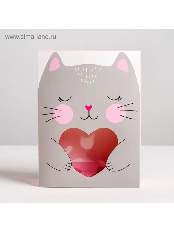 Коробка кондитерская, упаковка, &laquo;Котик&raquo;, 20&times;15&times;5 см