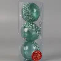 Ёлочные игрушки &laquo;Эйдонс&raquo;, шары новогодние, набор d=8 см, 3 шт., зелёный