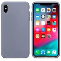 Чехол Iph XS Max Silicon Case 100% ORG Lavander Gray (c LOGO)