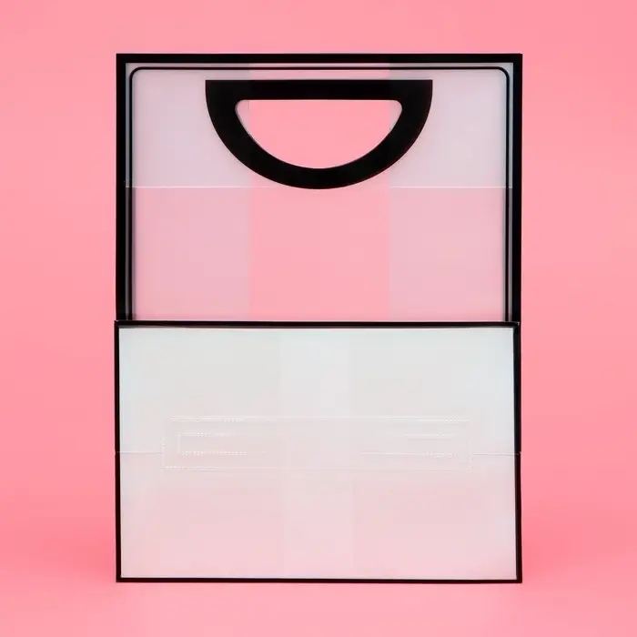 Пакет ПП с вырубной ручкой, прозрачный, 30&times;23&times;15 см, чёрный