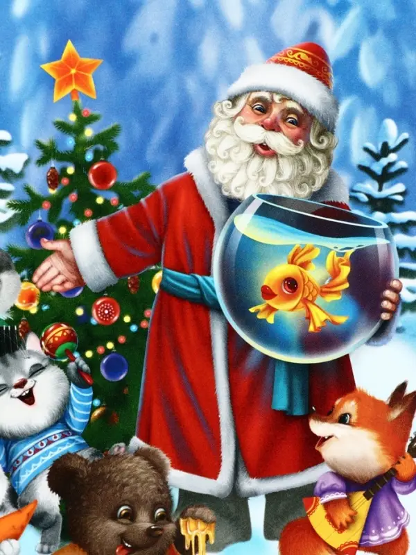 Подарочная коробка новогодняя «Золотая рыбка» 14×6×21 см Подарочная коробка новогодняя «Золотая рыбка» 14×6×21 см