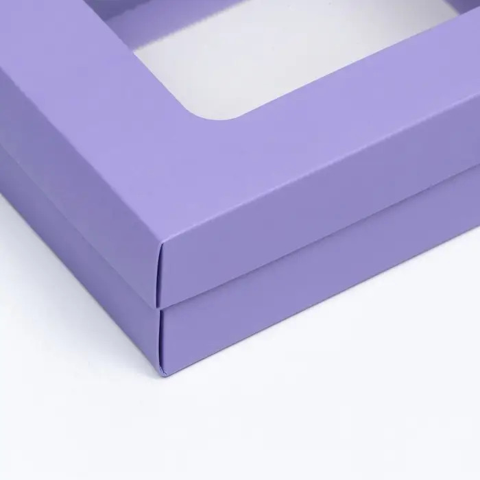 Коробка подарочная складная, упаковка, крышка-дно, с окном, сиреневая, 16,5 х 12,5 х 5,2 см Коробка подарочная складная, упаковка, крышка-дно, с окном, сиреневая, 16,5 х 12,5 х 5,2 см