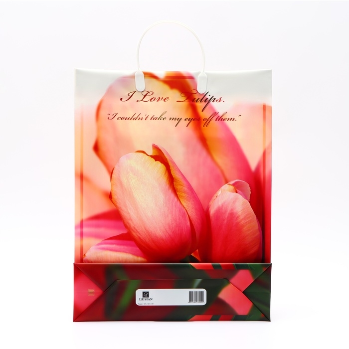 Пакет Пакет "Огненные тюльпаны", мягкий пластик, 42 x 32 см