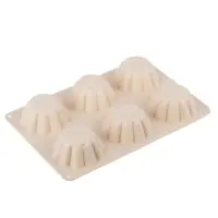 VETTA Форма силиконовая 6 ячеек, для кексов, гофрированная, 25.5x18x3.5см, 3 цвета