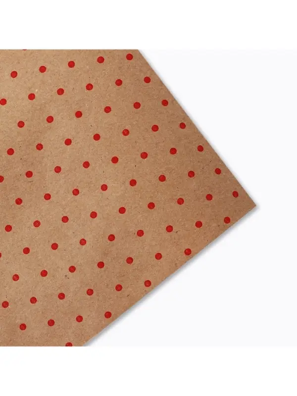 Бумага упаковочная крафт в рулоне &laquo;Горох красный&raquo;, 0.68&times;7 м