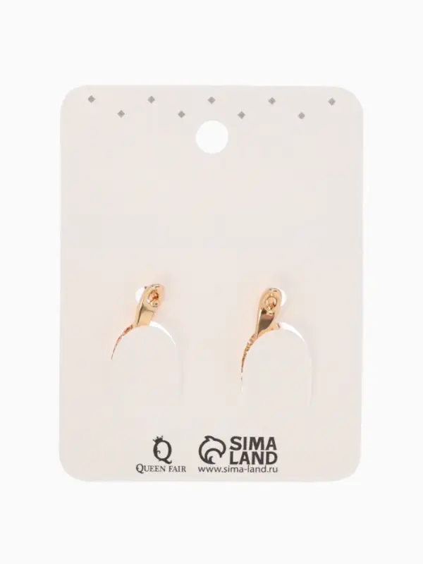 Серьги со стразами &laquo;Магма&raquo;, диск, белые в золоте