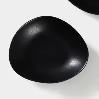 Тарелки глубокие Magistro Carbon, 17.5&times;15 см, набор 2 шт., фарфор, чёрные