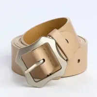 Ремень женский с винтом, 110&times;2.5 см, матовая классическая пряжка металл, бежевый