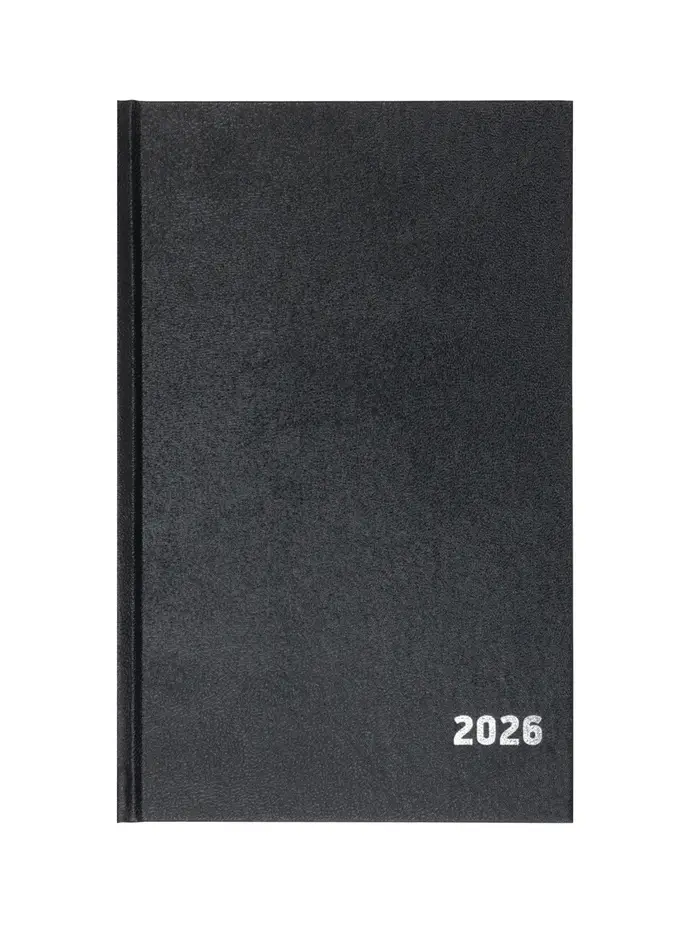 Ежедневник датир 2026г А5 168л б/вин, Черный Ежедневник датир 2026г А5 168л б/вин, Черный